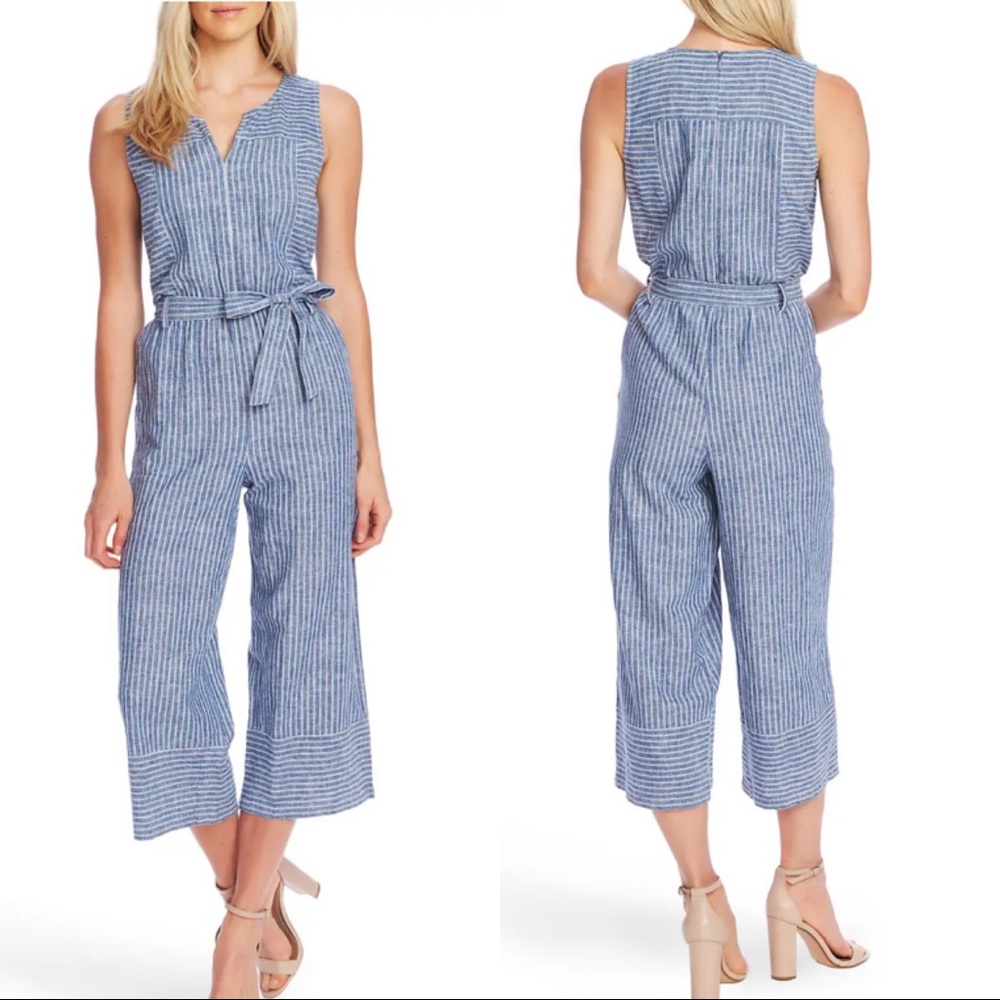 🆕Vince Camuto ticking stripes belted SzLarge